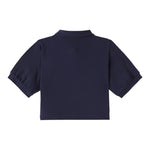 Il Gufo Polo Mezza Manica Tinta Unita Modello Crop per Neonata P25PC095MF032N BLU IL GUFO 