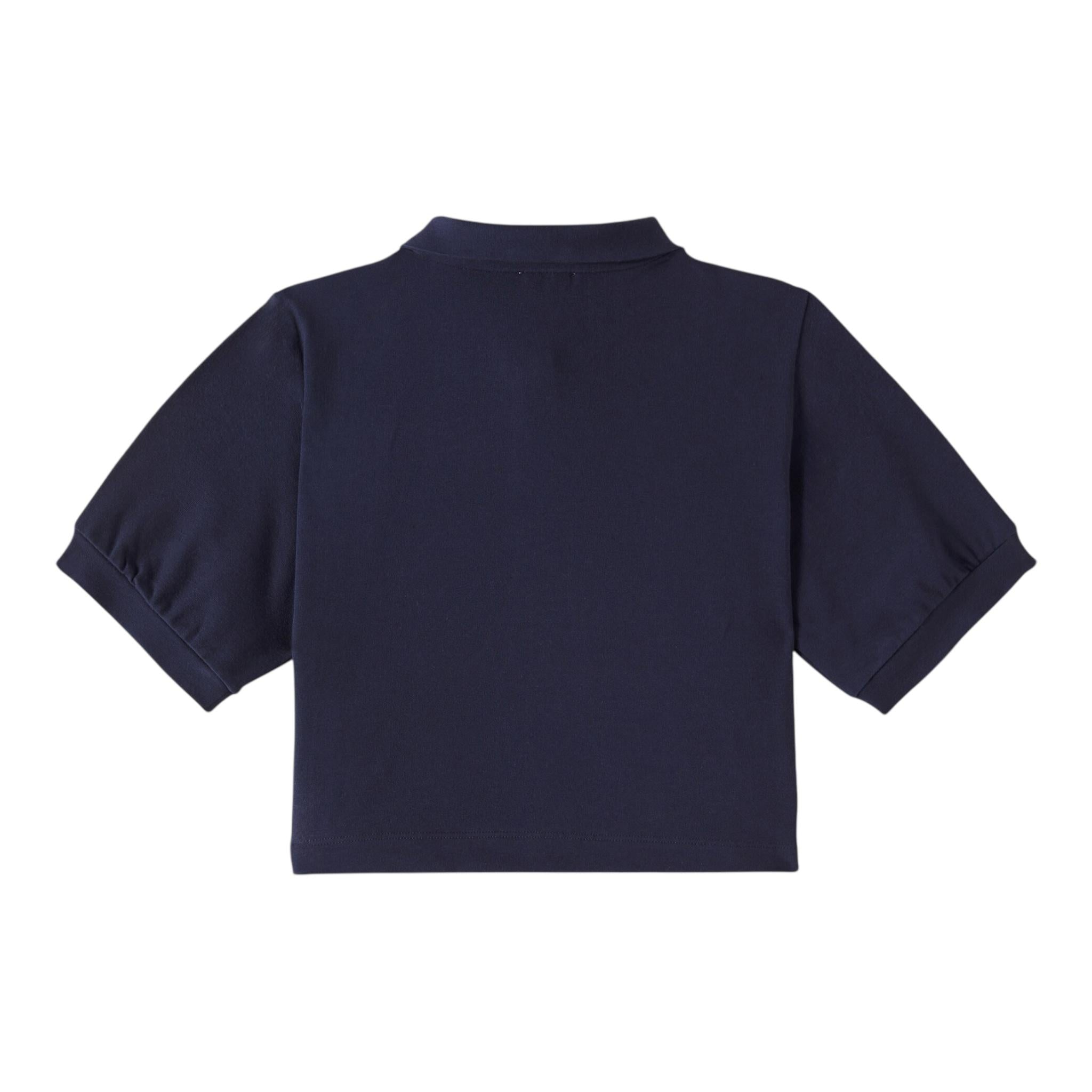 Il Gufo Polo Mezza Manica Tinta Unita Modello Crop per Neonata P25PC095MF032N BLU IL GUFO 