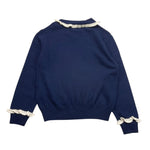 SAINT BARTH maglia tinta unita con contrasti Blu per Bambina SANGALLO BLU SAINT BARTH 