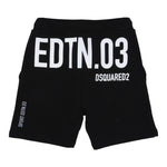 Dsquared2 Bermuda Tuta Tinta Unita con Logo per Bambino DQ0010 NERO DSQUARED2 
