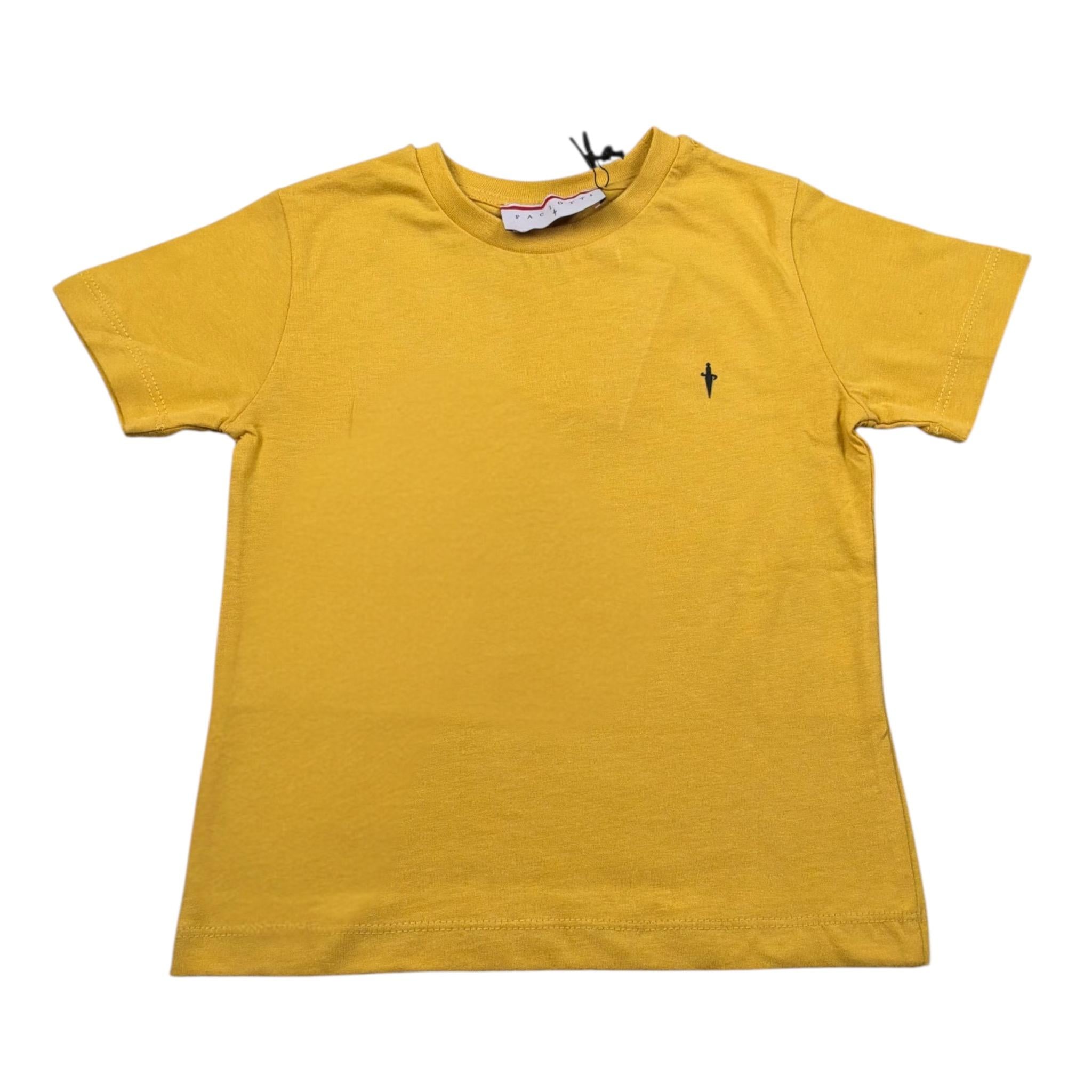 Cesare Paciotti T-Shirt Girocollo tinta unita con Stampa Giallo per Bambino TSP5155BXXX GIALLO CESARE PACIOTTI 