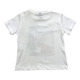 Please T-Shirt Girocollo Tinta Unita Cn Stampa In Contrasto Bianco Per Neonata