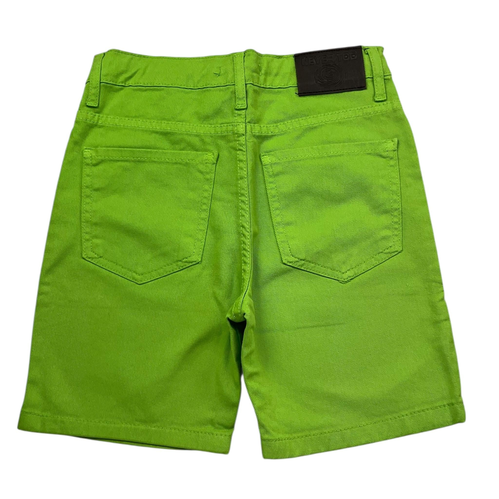 Never Too Bermuda Tinta Unita con Girovita Regolabile per Bambino NT2058B VERDE NEVER TOO 