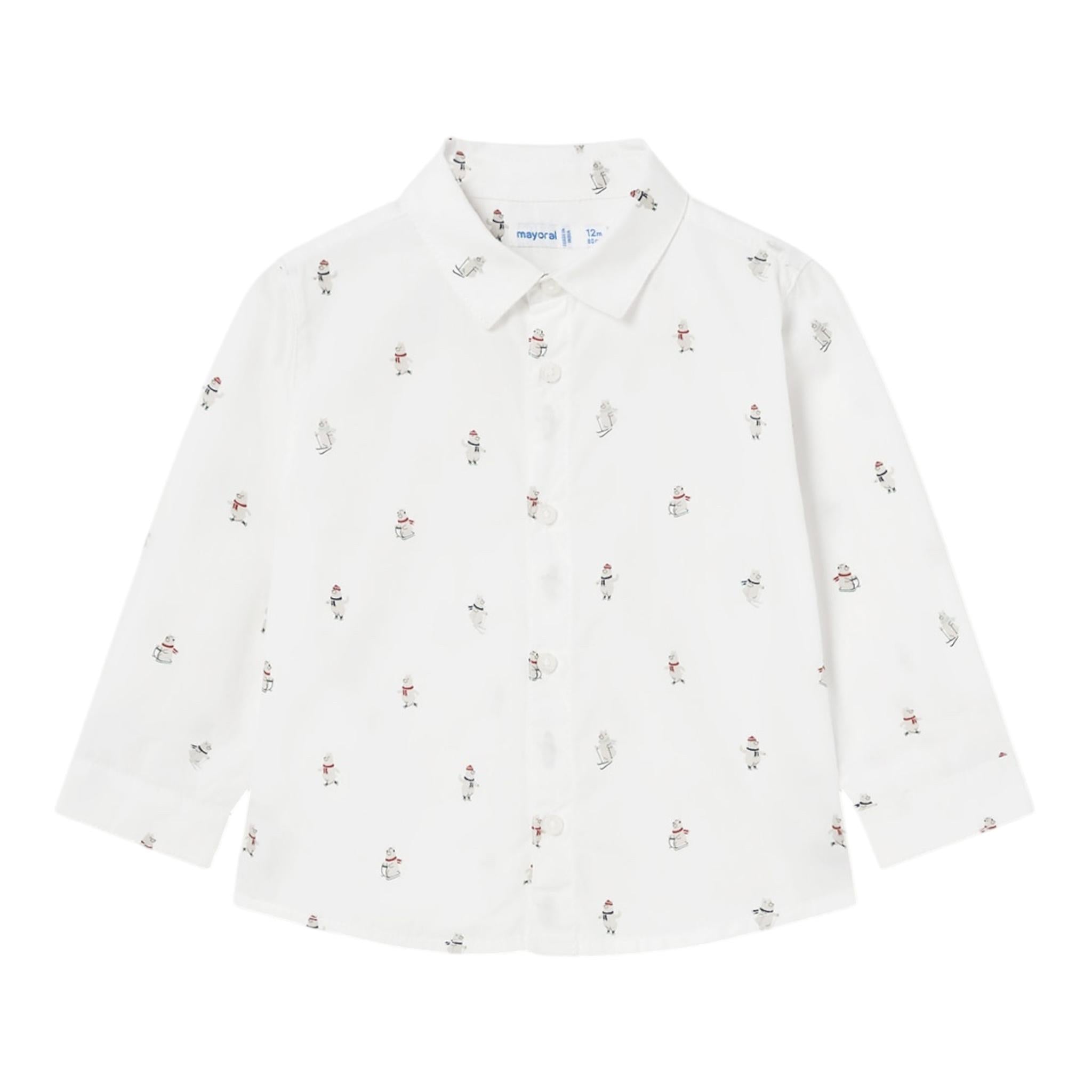 MAYORAL camicia manica lunga tinta unita con stampe orso Bianco per Neonato 2188N BIANCO MAYORAL 