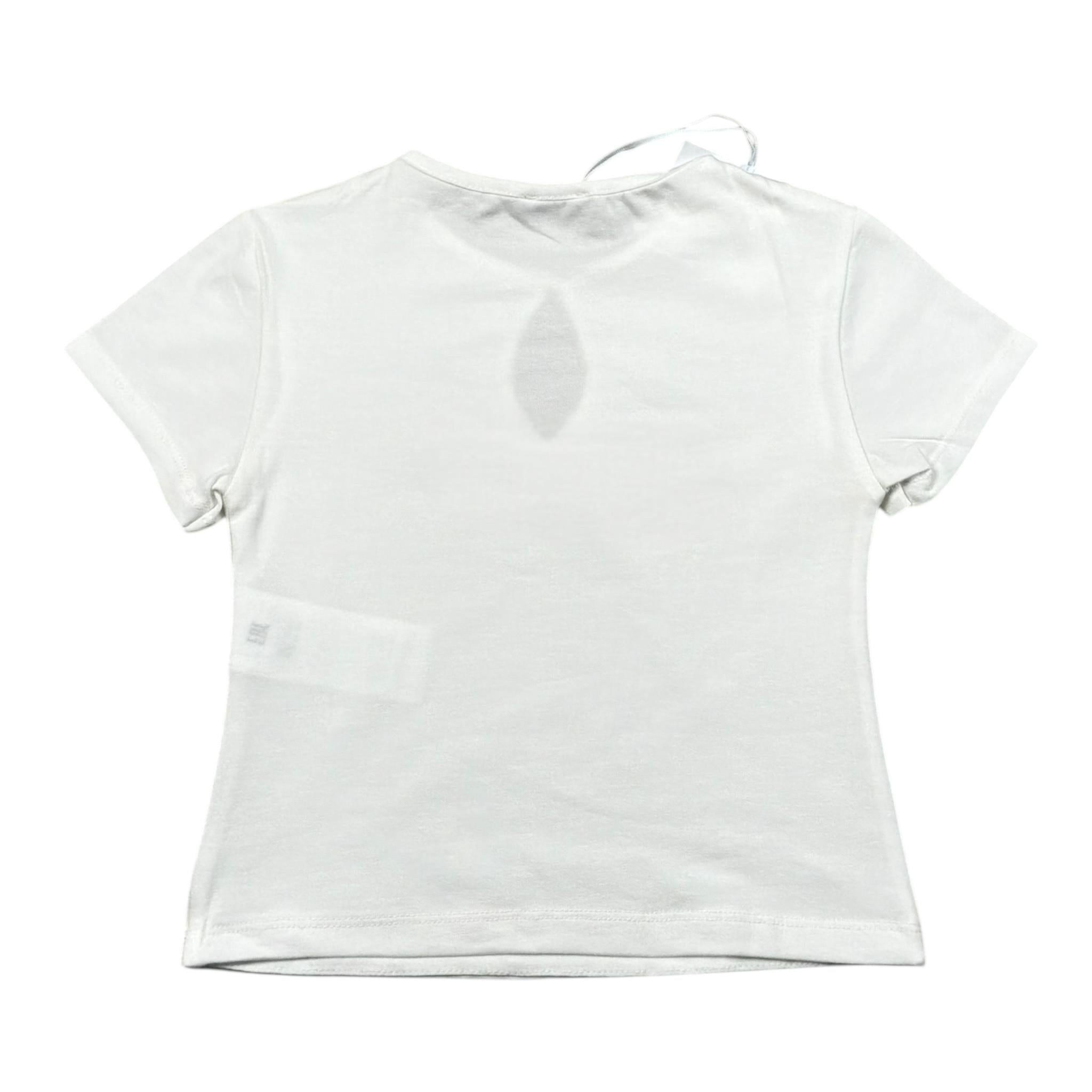 Lu Lu By Miss Grant T-Shirt Girocollo Tinta Unita con Applicazione per Bambina LL3588 BIANCO LU LU BY MISS GRANT 