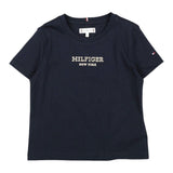 Tommy Hilfiger T-Shirt Girocollo Tinta Unita con Stampa per Bambina KG0KG07715 BLU TOMMY HILFIGER 