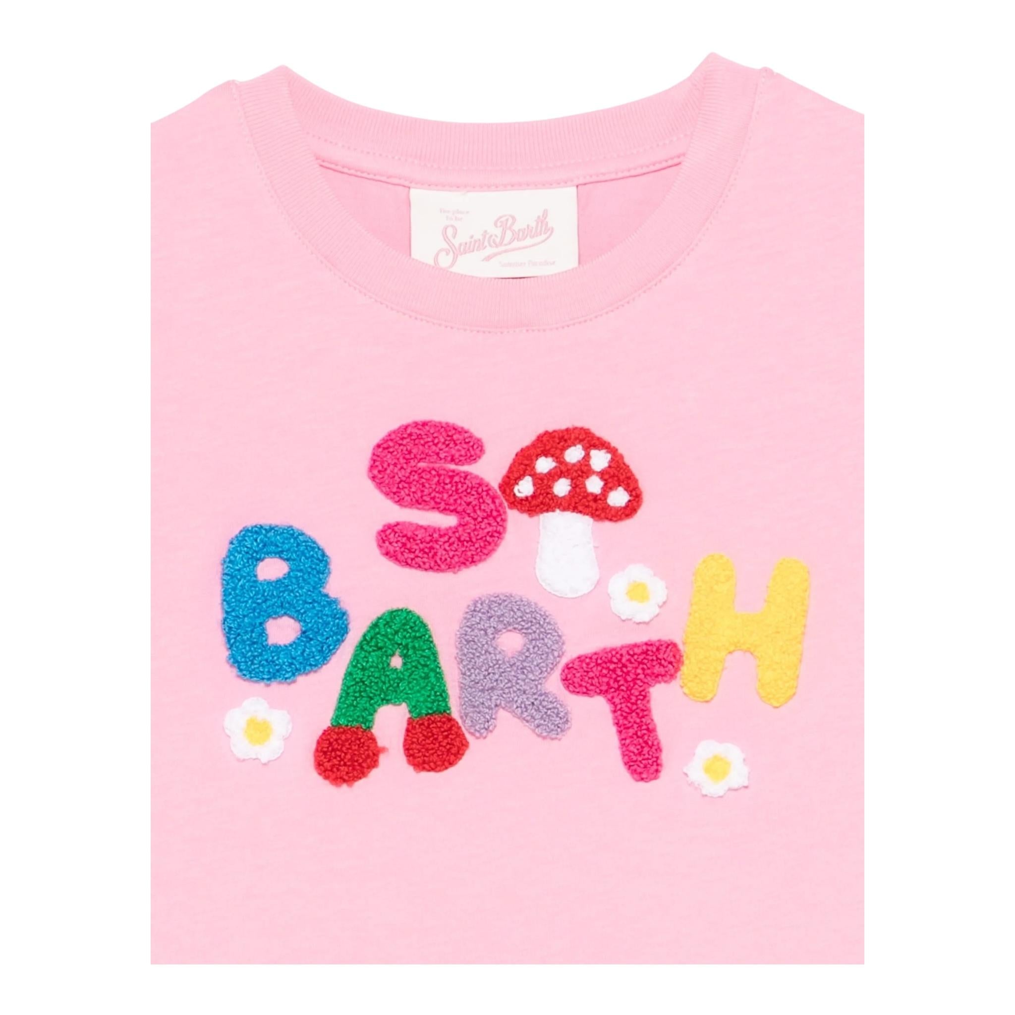 Saint Barth T.Shirt Girocollo Tinta Unita con Logo per Neonata ELLY00103298H ROSA SAINT BARTH 