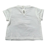 M+E' T-Shirt Girocollo Tinta Unita con Stampa per Neonata UE1857 PANNA M+E' 