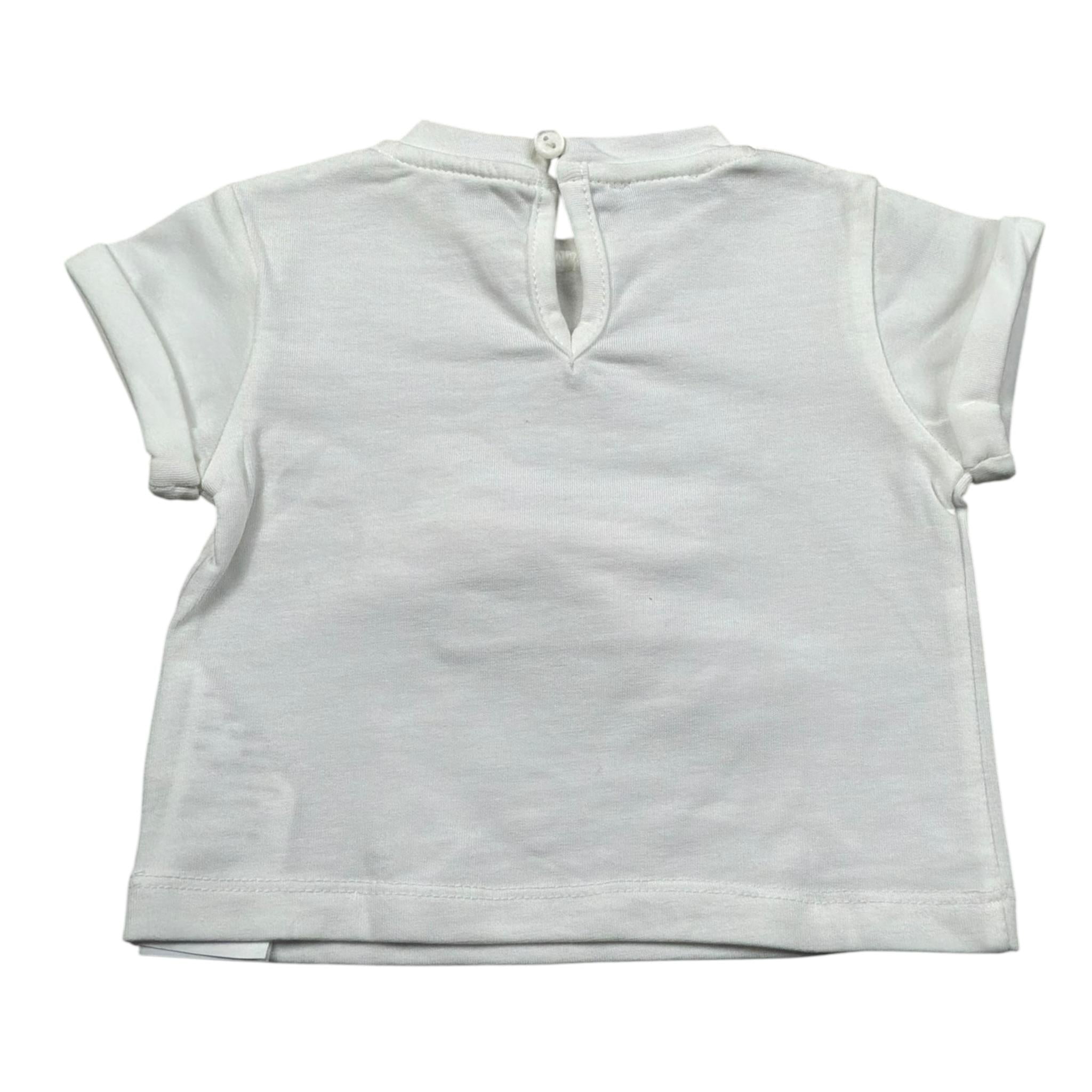 M+E' T-Shirt Girocollo Tinta Unita con Stampa per Neonata UE1857 PANNA M+E' 