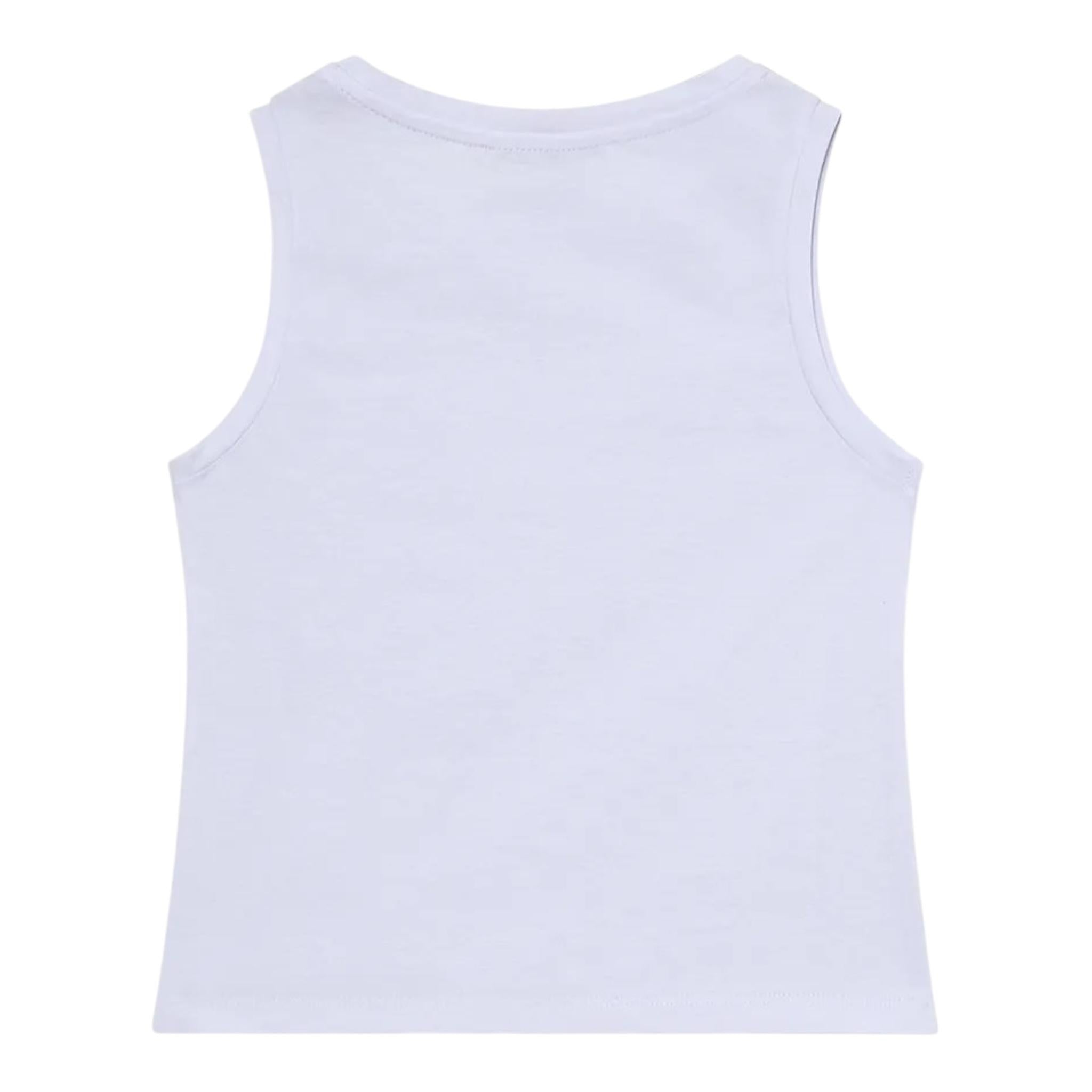 Patrizia Pepe Canotta Tinta Unita con Brillantini per Bambina 7M0813X BIANCO PATRIZIA PEPE 