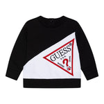GUESS felpa girocollo tinta unita con stampa Nero per Neonato N4YQ04KA6R4XN NERO GUESS 