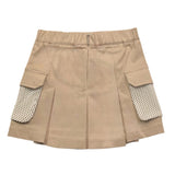 Msgm Einfarbiger Rock mit elastischer Taille und Taschen Beige für Mädchen