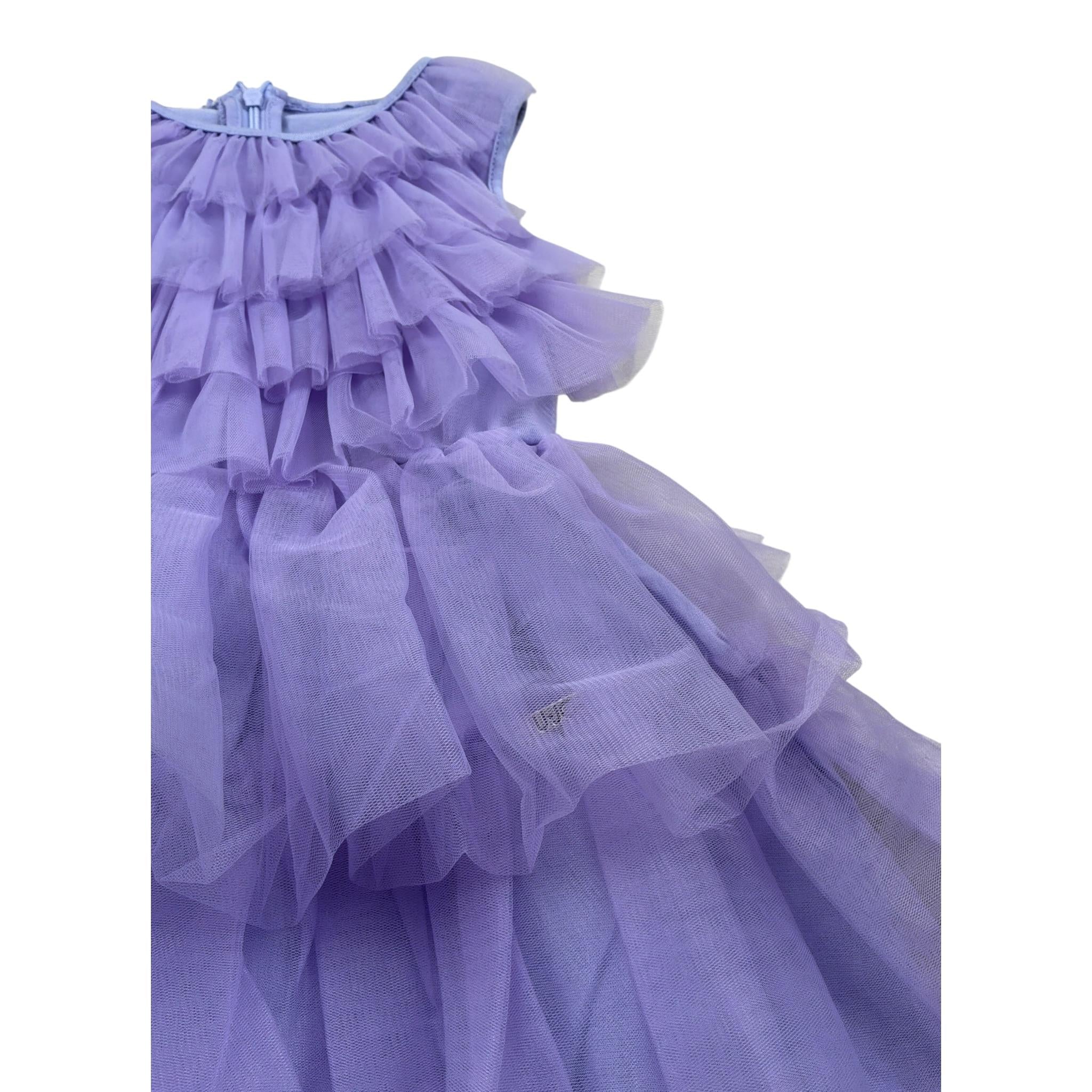 Liu Jo Abito Giromanica tinta unita con Tulle Lilla per Bambina KA3015 LILLA LIU JO 