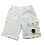 C.P. Company Bermuda In Tuta Tinta Unita Con Elastico In Vita Bianco Per Bambino