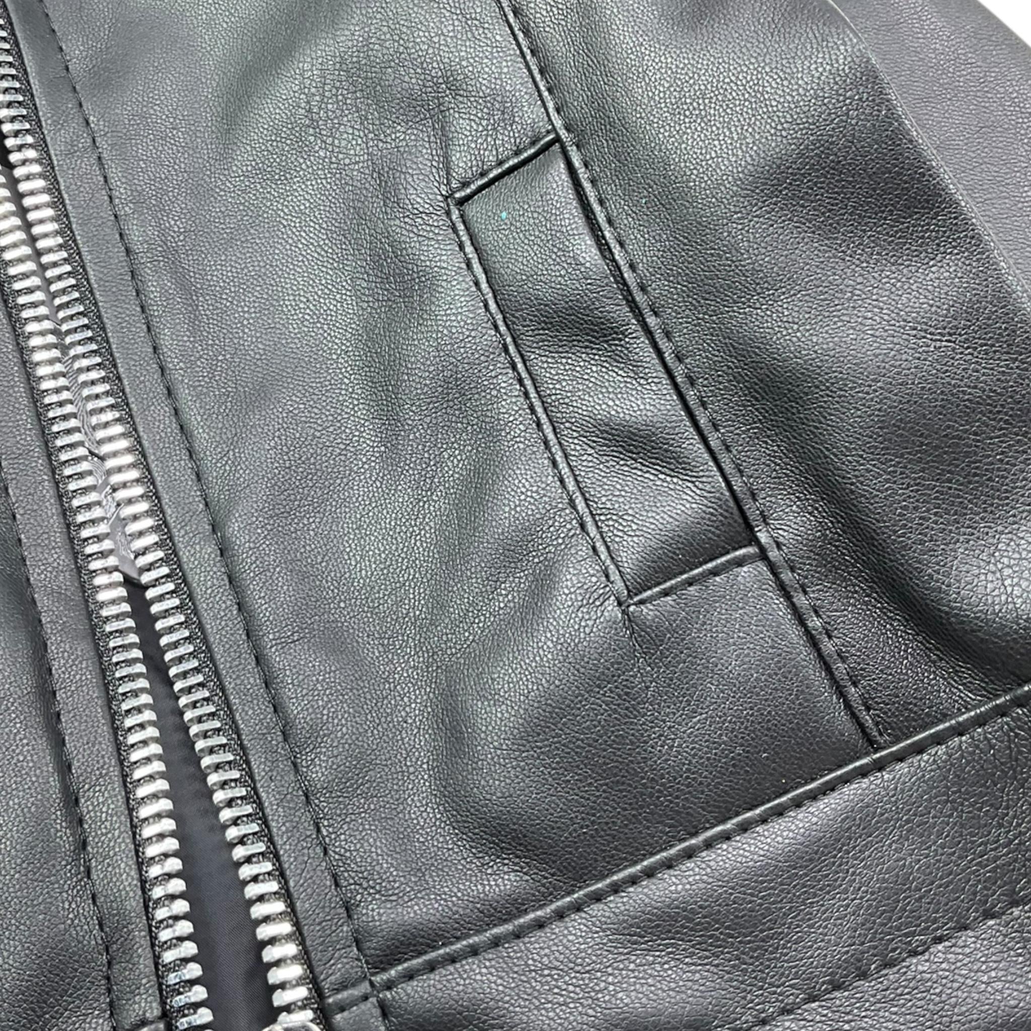 Never Too Giubbino In Ecopelle Tinta Unita con Zip per Neonato NT1153N NERO NEVER TOO 