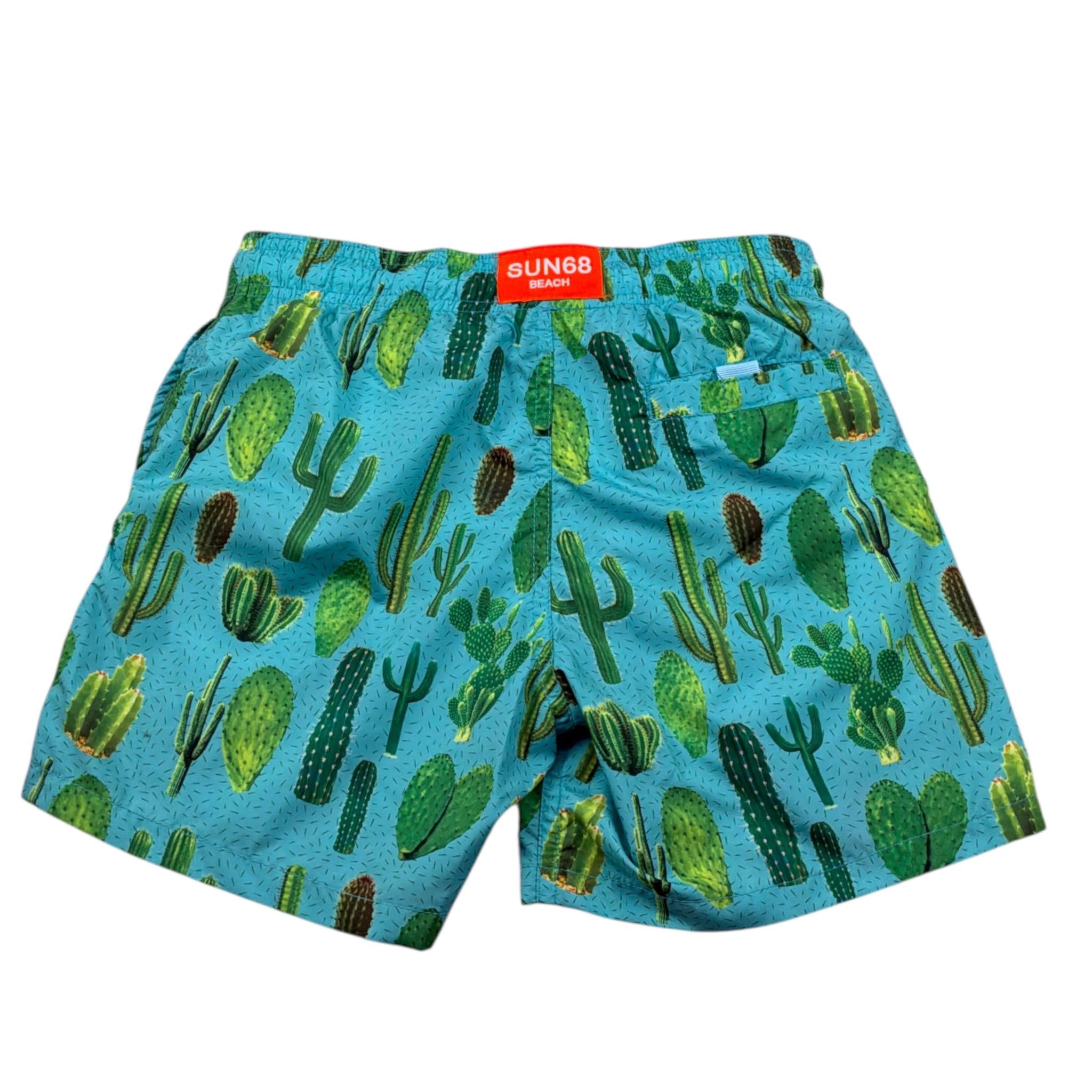 Sun68 Costume Modello Boxer tinta unita con Stampa Verde Acqua per Bambino H19316X VERDE ACQUA SUN68 