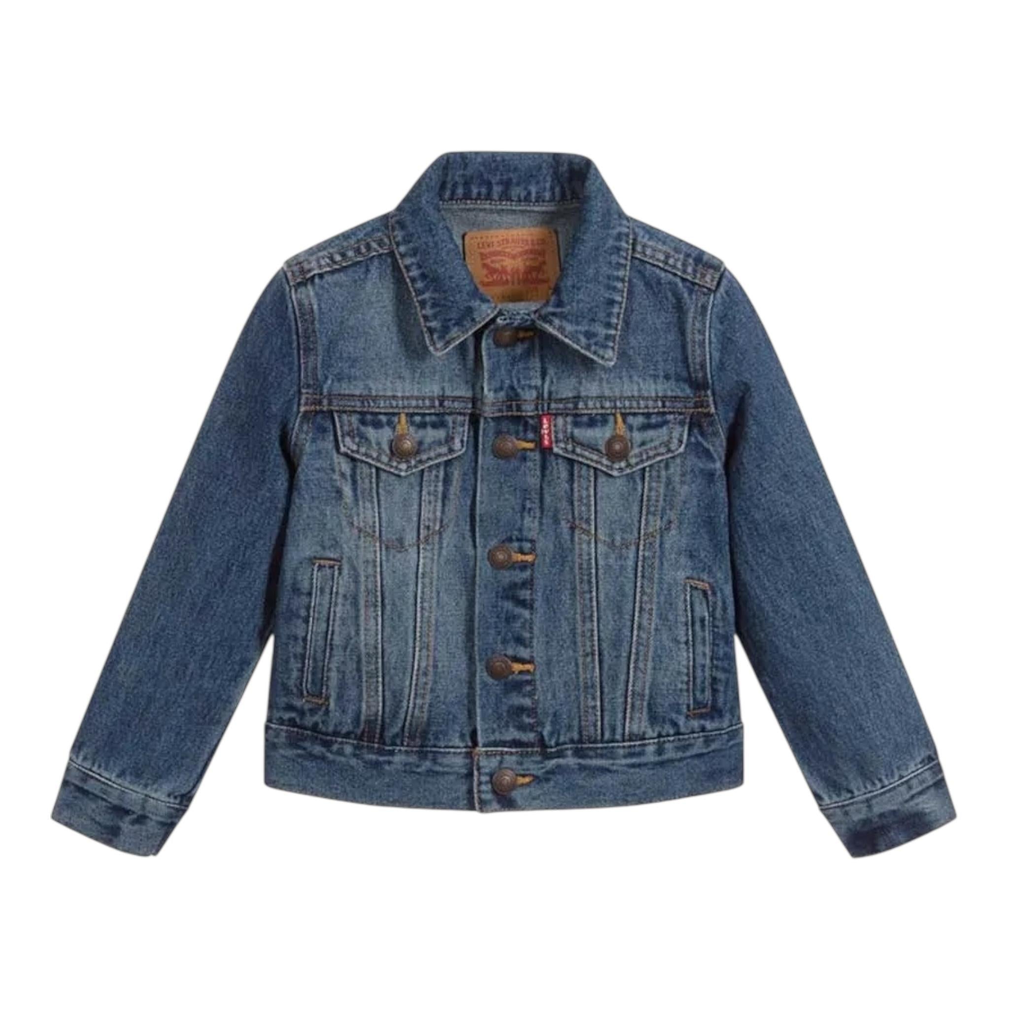 Levi'S Giubbino In Denim Tinta Unita con Bottoni per Bambino 9E2058 BLU LEVI'S 