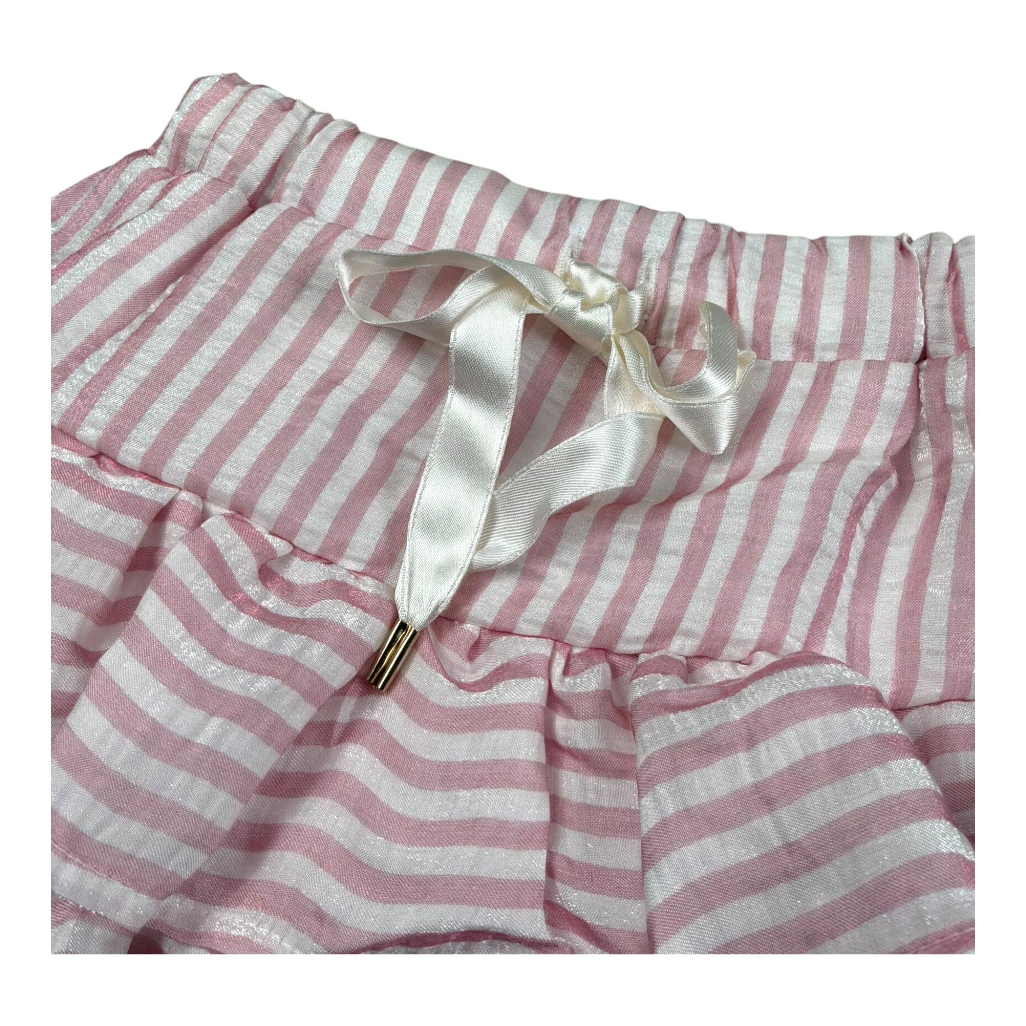 M+E' Gonna Fantasia A Righe Bicolore per Bambina UE1778XX BIANCO/ROSA M+E' 