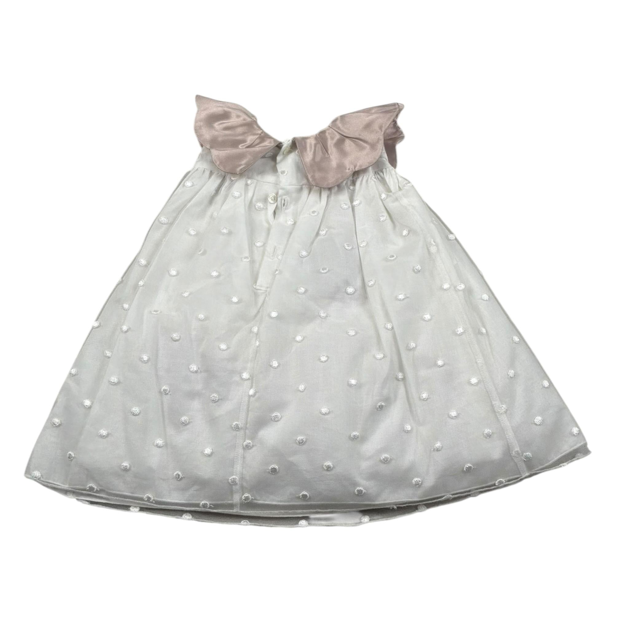 La Stupenderia Abito Giromanica tinta unita Cn Tulle Bianco per Neonata CCAB72 BIANCO LA STUPENDERIA 