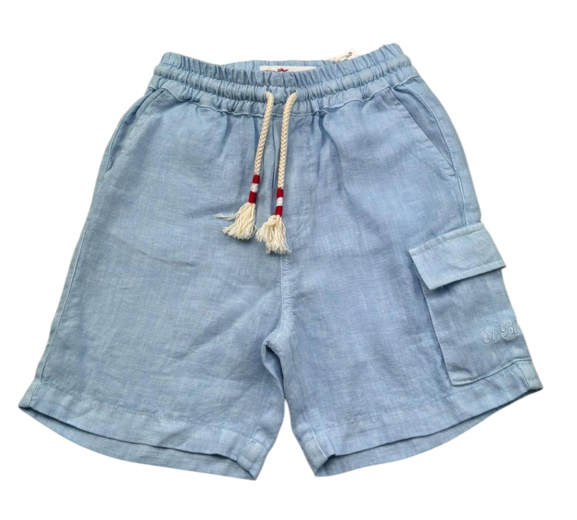 Saint Barth Bermuda Tinta Unita con Elastico In Vita per Bambino MARSEILLE AZZURRO SAINT BARTH 