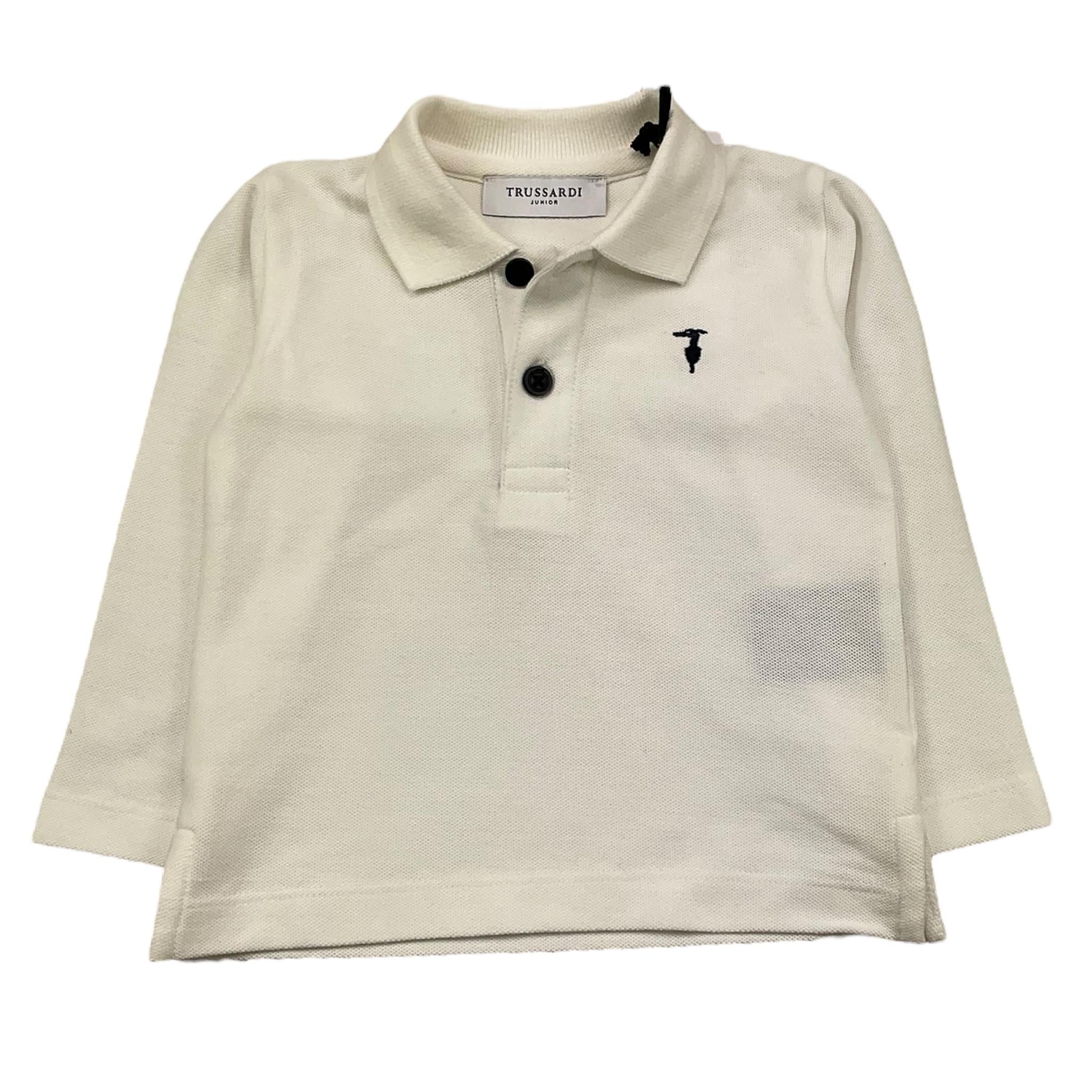 TRUSSARDI polo manica lunga tinta unita Bianco per Neonato TIA25022PO BIANCO TRUSSARDI 
