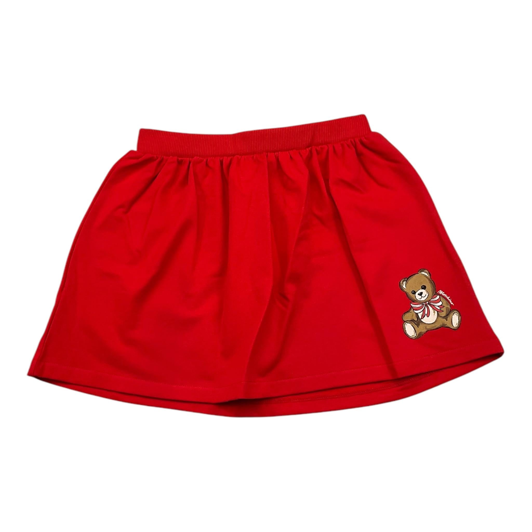 MOSCHINO gonna tinta unita con stampa Rosso per Bambina HDJ03X ROSSO MOSCHINO 