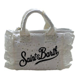 Saint Barth Borsa Tinta Unita con Stampa E Tracolla per Bambina 00434L BIANCO SAINT BARTH 