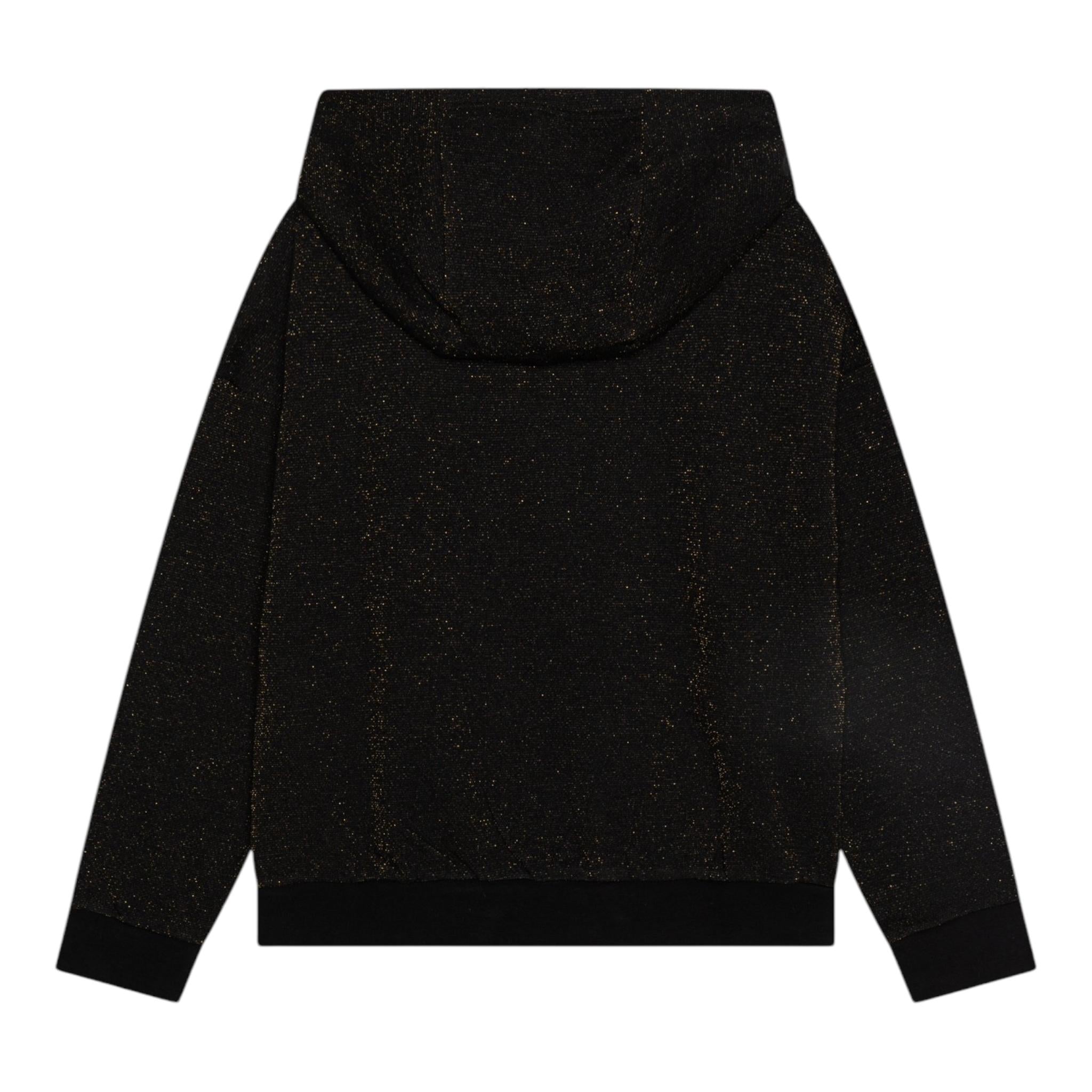 MICHAEL KORS felpa con cappuccio tinta unita glitter Nero per Bambina R30154 NERO MICHAEL KORS 