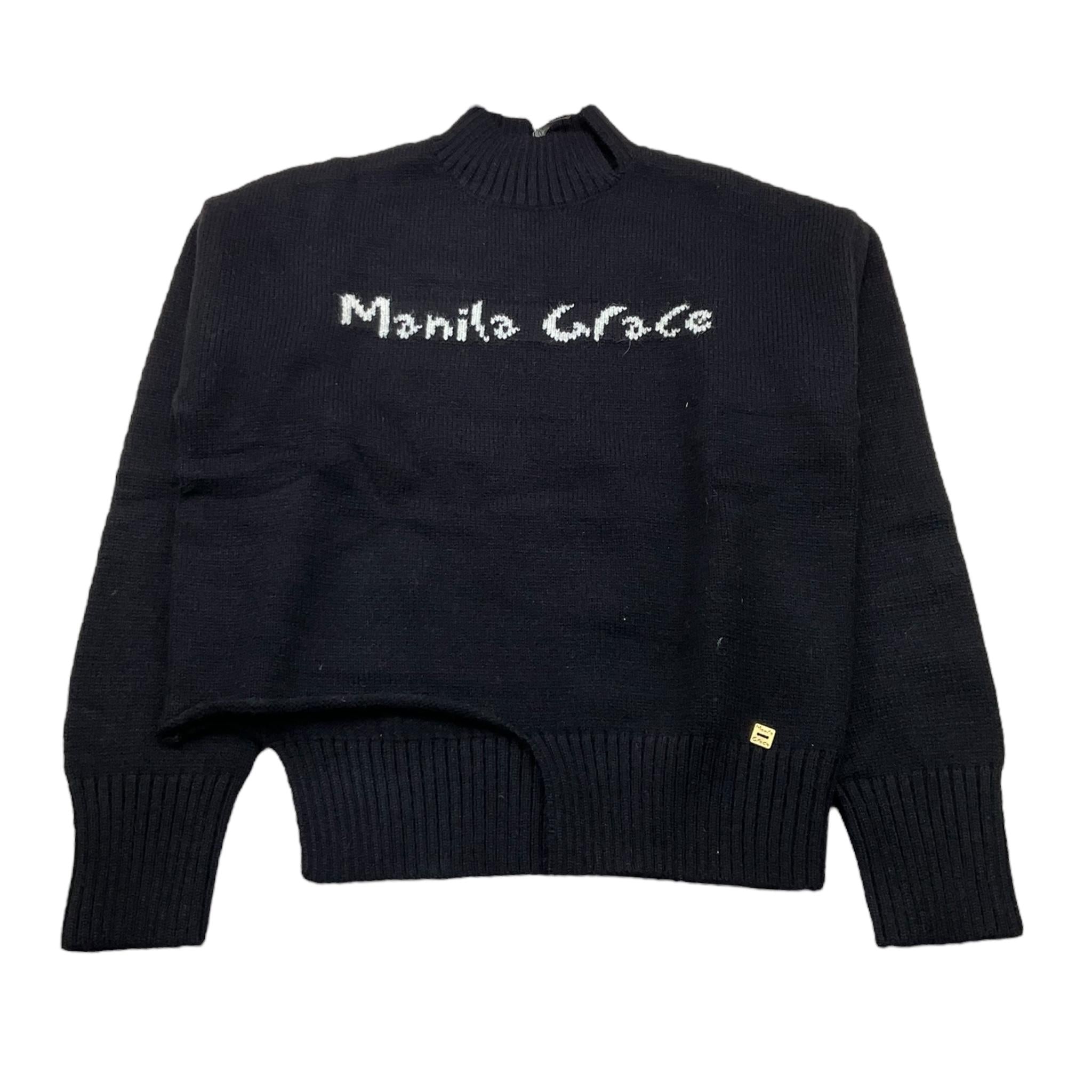 MANILA GRACE maglia mezzocollo tinta unita con logo Nero per Bambina MFJF24M168 NERO MANILA GRACE 