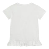 Guess T-Shirt Tinta Unita con Paillettes per Neonata K5RI19K6YW4N BIANCO GUESS 