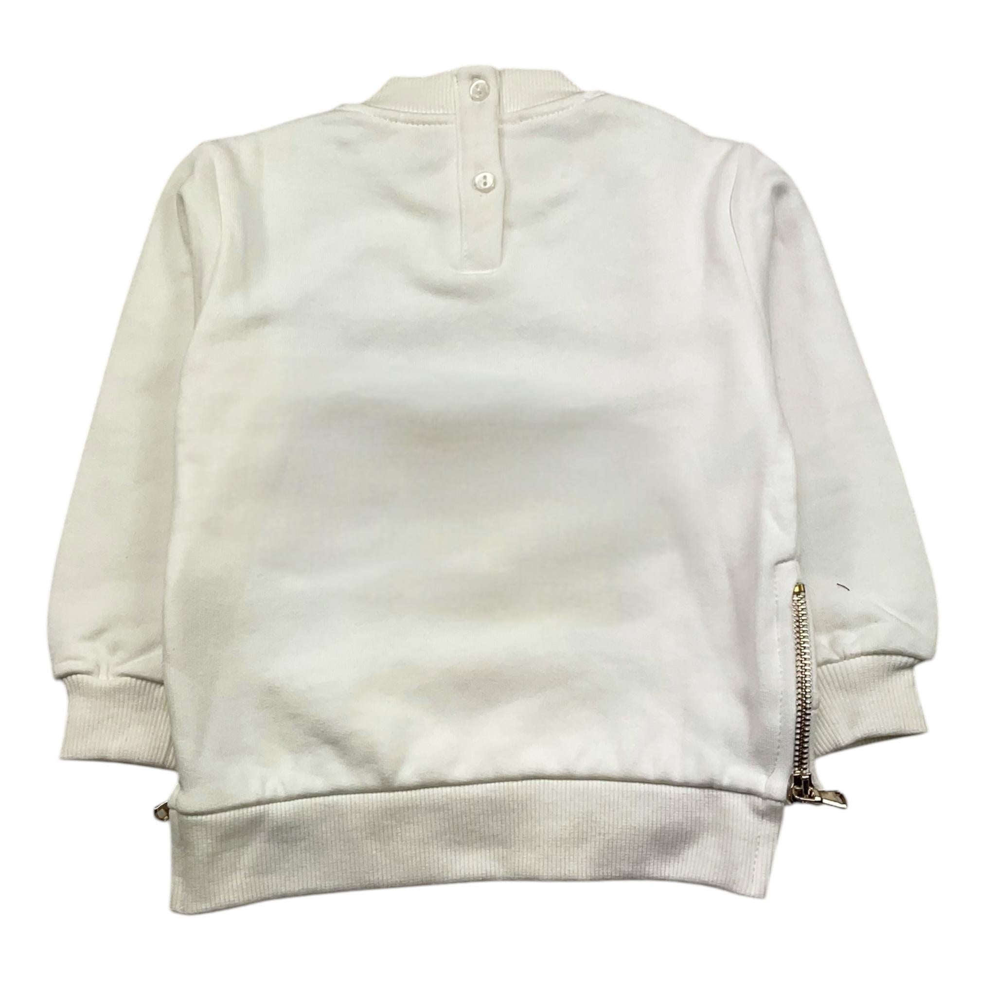 U+è BY MISS GRANT felpa chiusa girocollo tinta unita cn zip Bianco per Bambina UE1480 BIANCO U+è BY MISS GRANT 
