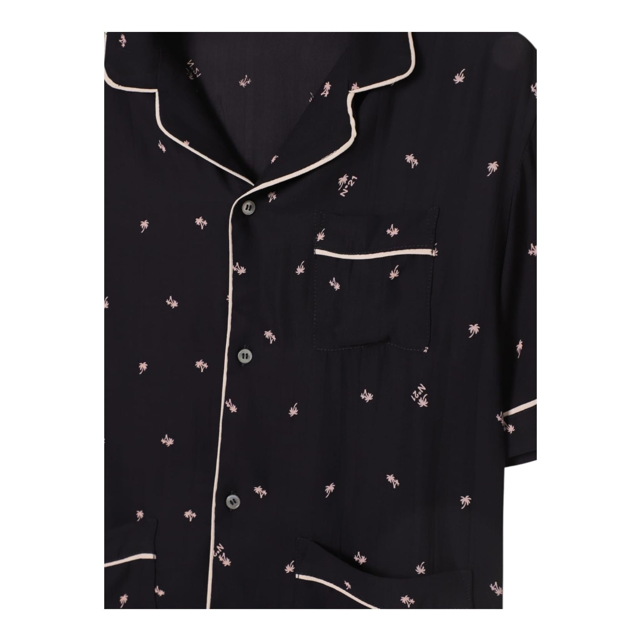 N°21 Camicia Tinta Unita con Stampa per Bambina N2100Z NERO N°21 