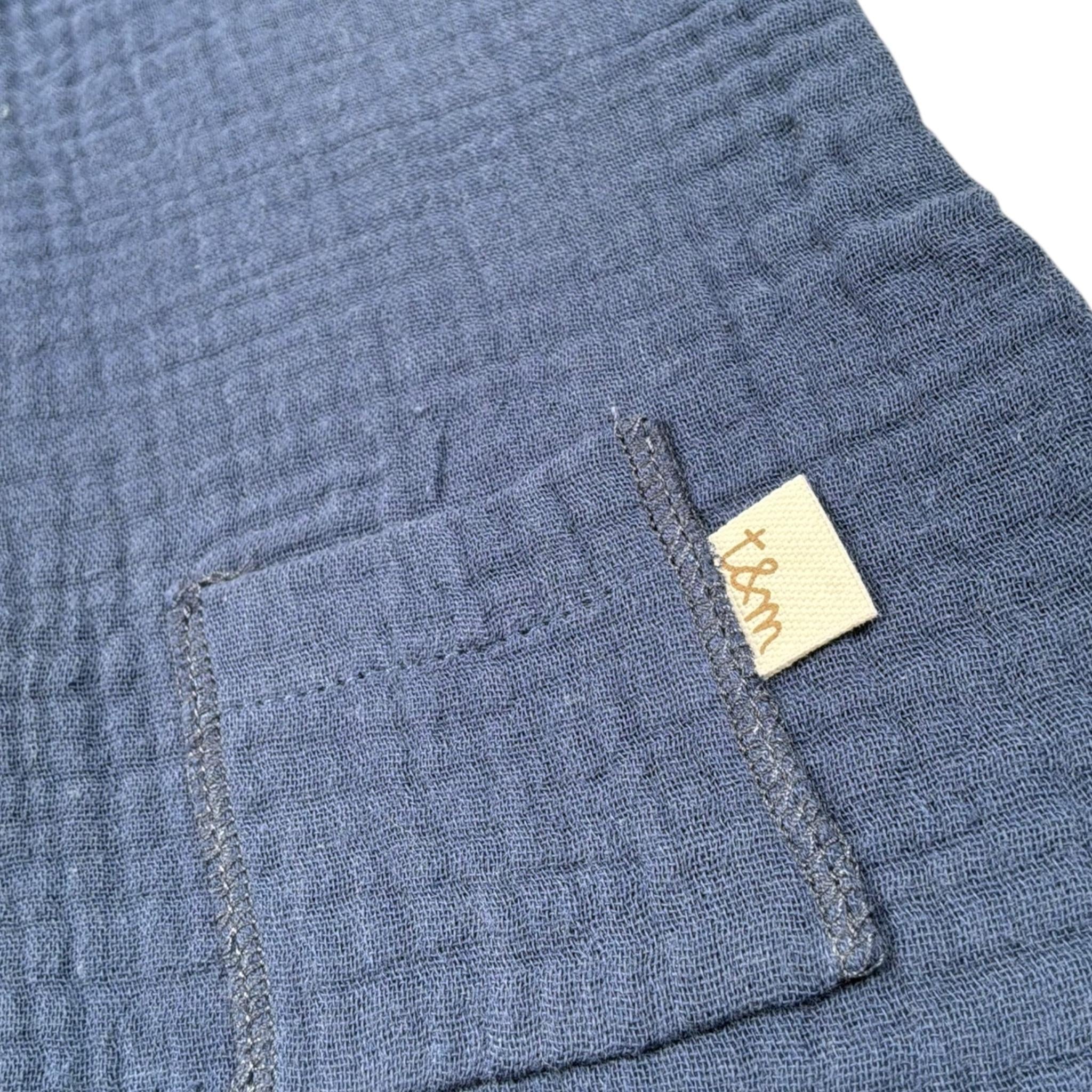 Teddy E Minou Pagliaccetto Mezza Manica Tinta Unita per Neonato E25TU008C0070X BLU TEDDY E MINOU 