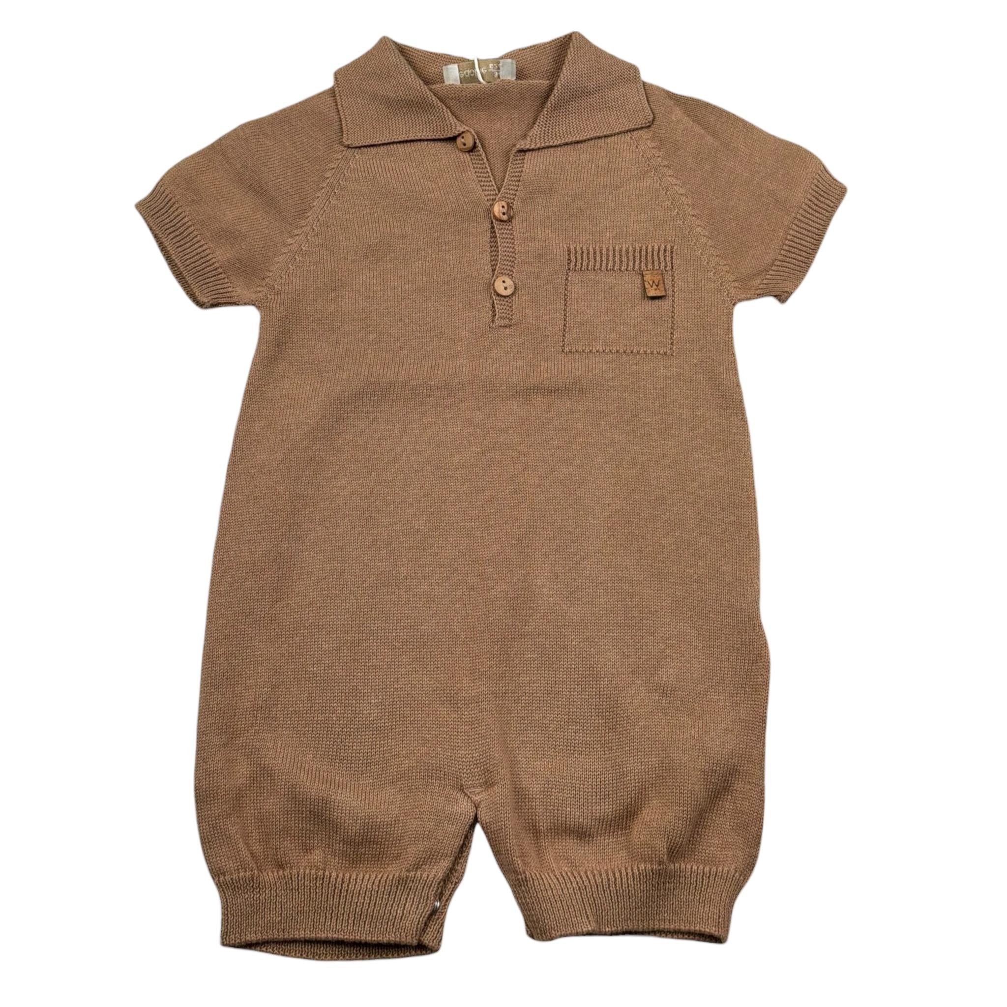 Wedoble Pagliaccetto Mezza Manica Tinta Unita per Neonato V2404305D MARRONE WEDOBLE 