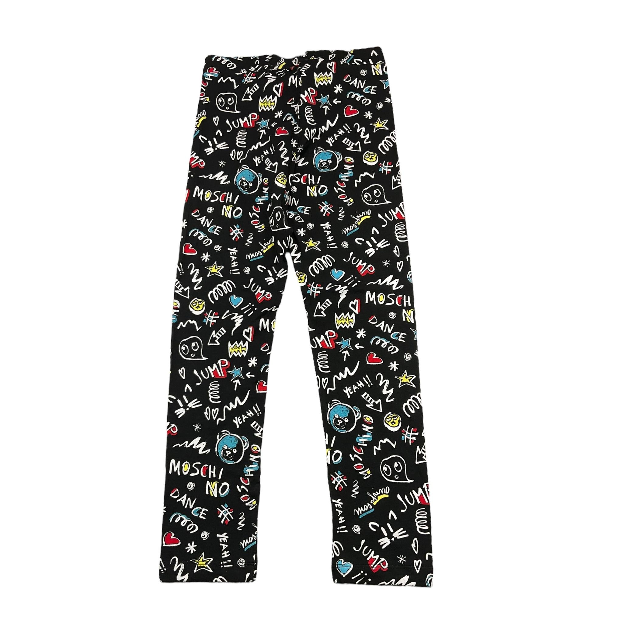 MOSCHINO leggins tinta unita con stampa Nero per Bambina HGP04X NERO MOSCHINO 
