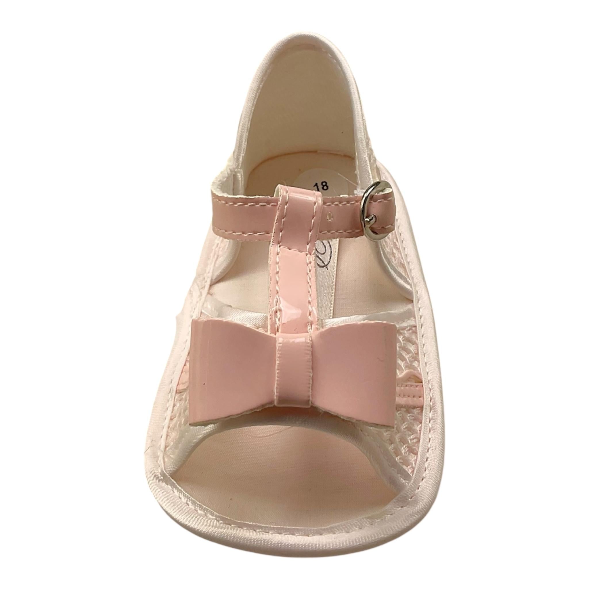 Barcellino Sandali Tinta Unita con Fiocco per Neonata IL16122 ROSA BARCELLINO 