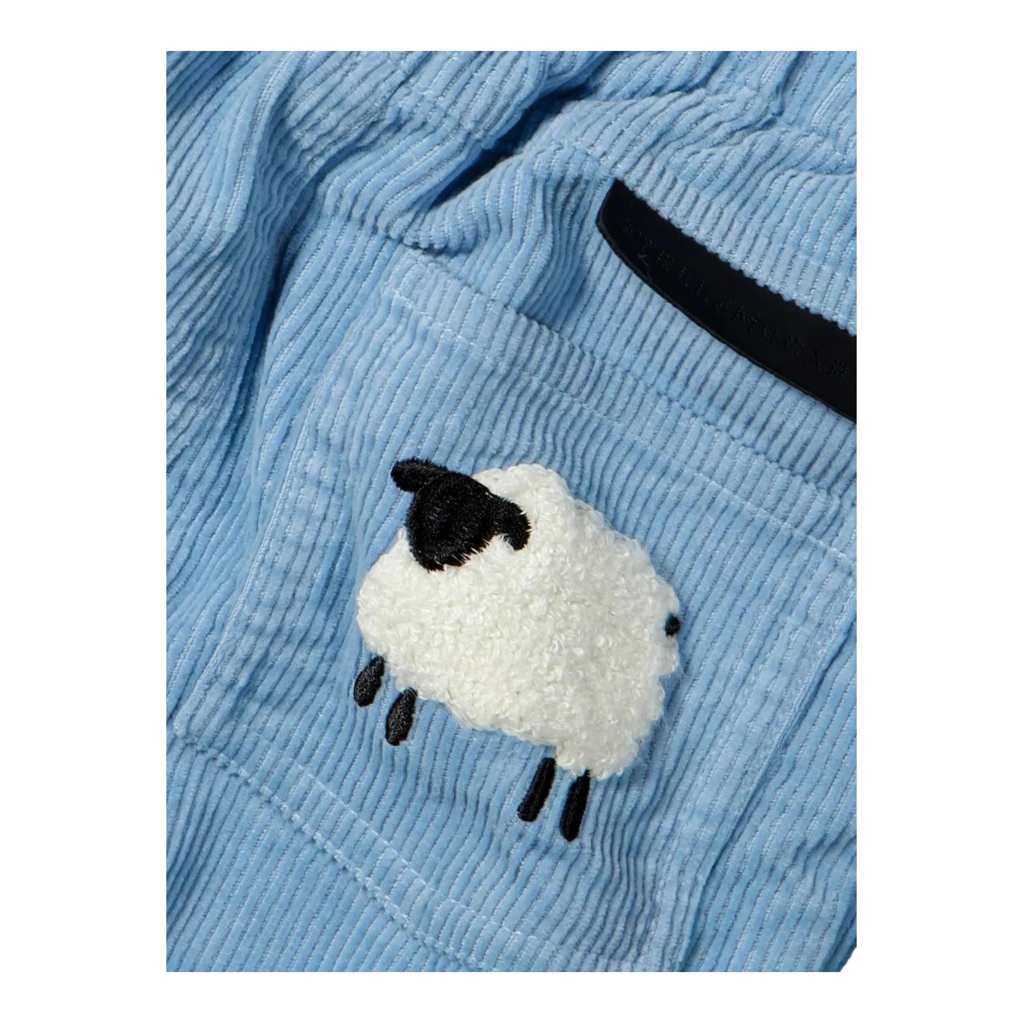 STELLA McCARTNEY pantalone tinta unita in velluto Azzurro per Neonata TV6540 AZZURRO STELLA McCARTNEY 