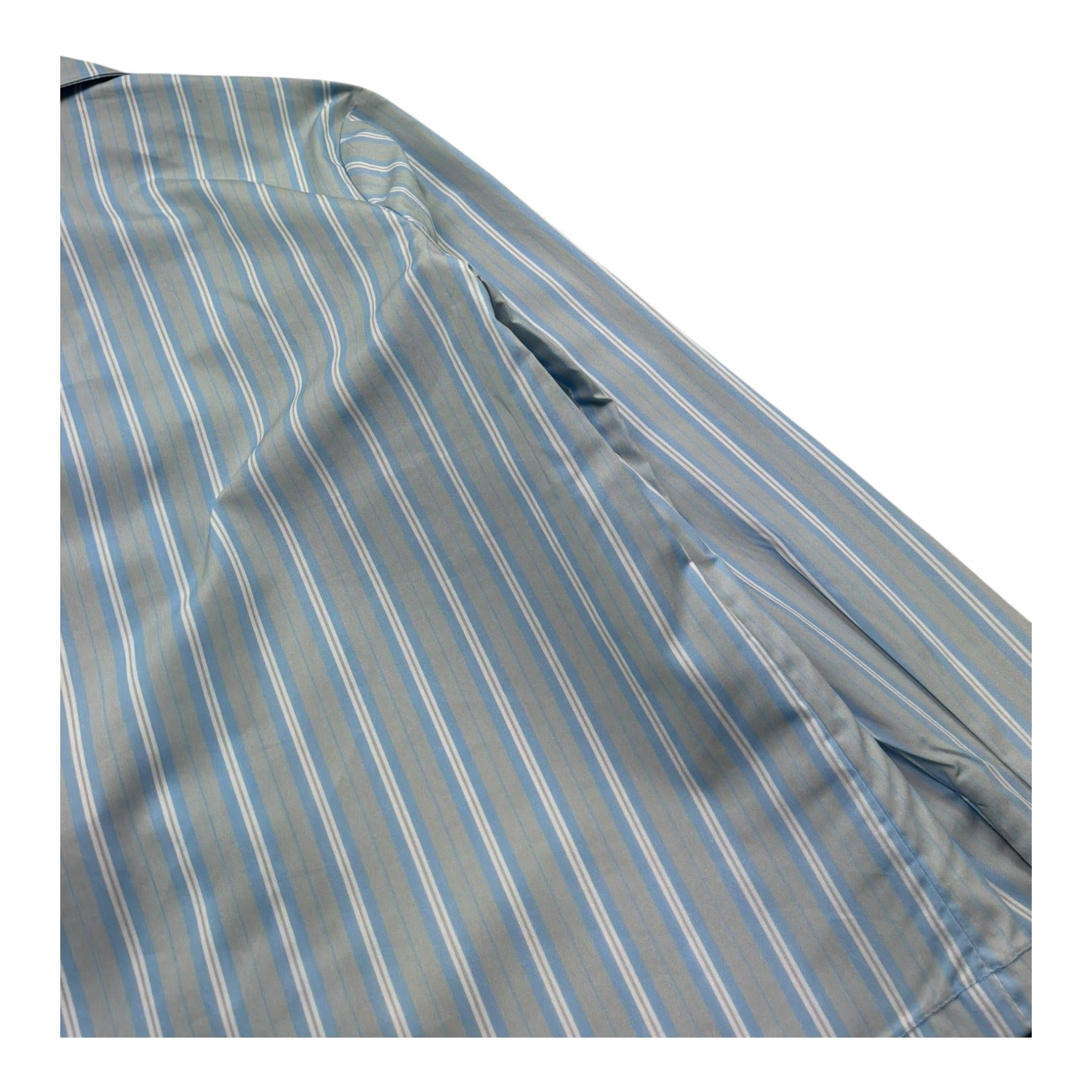 Trussardi Camicia Tinta Unita con Fantasia A Righe per Bambino TGP26046CA AZZURRO TRUSSARDI 