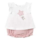Mayoral Completo 2 Pezzi Canotta-Culotte per Neonata 1255 BIANCO/ROSA MAYORAL 