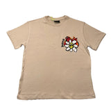 Disclaimer T-Shirt Tinta Unita Con Stampa In Contrasto Beige Per Bambino