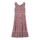 Monnalisa Abito Bicolore con Fantasia A Righe per Bambina 417909 BIANCO/ROSSO MONNALISA 