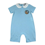 Moschino Pagliacceto Tinta Unita con Colletto per Neonato MMY03Y AZZURRO MOSCHINO 