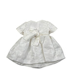 abito cerimnia tinta unita con fiocco H2216 BIANCO BABY A. 