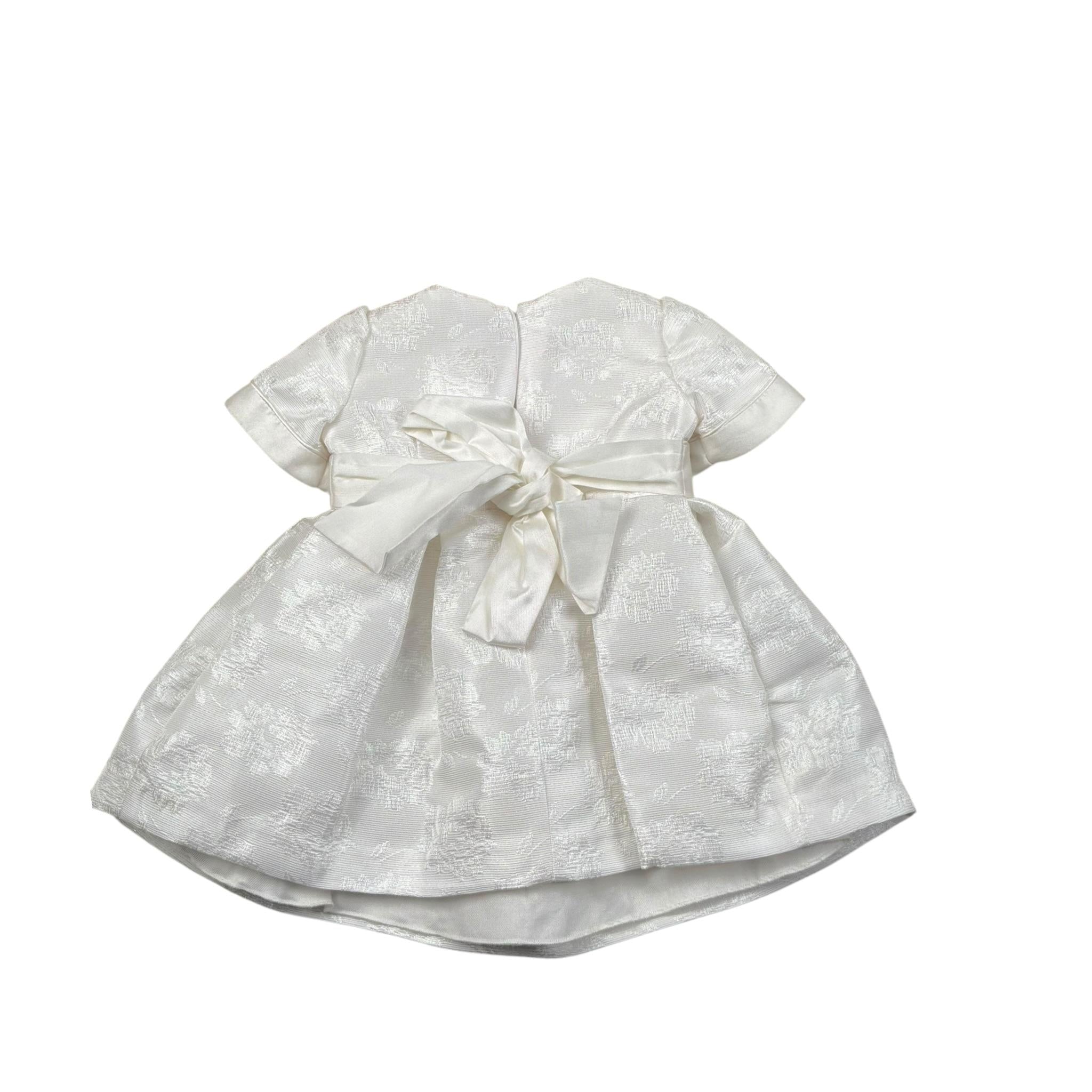 abito cerimnia tinta unita con fiocco H2216 BIANCO BABY A. 