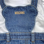 MOSCHINO completo 2pz salopette-shirt bicolore Bianco/azzurro per Neonata MDK038 BIANCO/AZZURRO MOSCHINO 