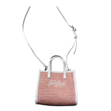 Saint Barth Borsa Tinta Unita con Stampa In Paglia per Bambina 00373L ROSA SAINT BARTH 