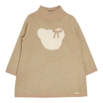 LIU JO abito in maglia collo alto tinta unita con stampa Sabbia per Bambina KF4071JX SABBIA LIU JO 