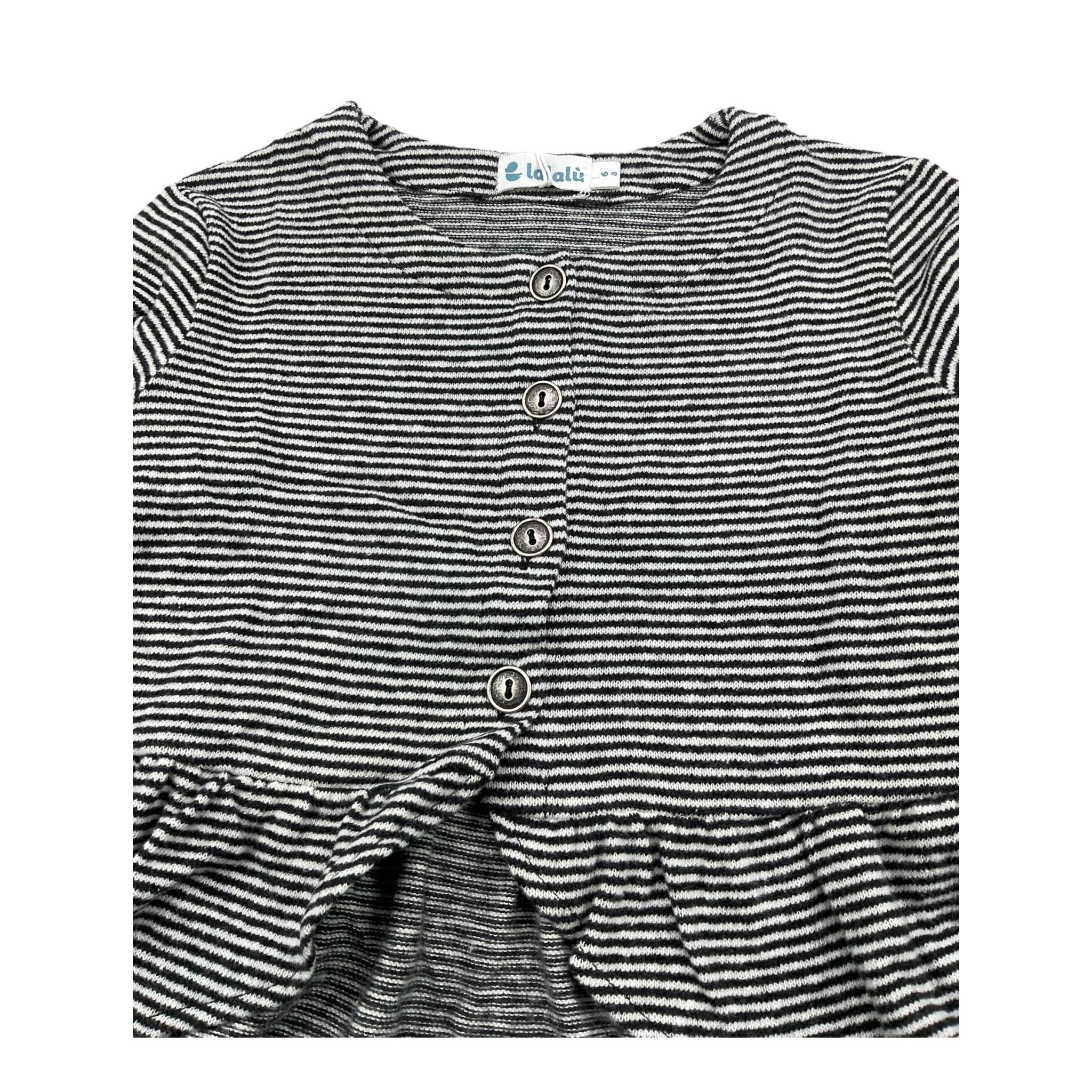 LALALU' cardigan tinta unita Bianco/nero per Bambina MFL170NBJ BIANCO/NERO LALALU' 