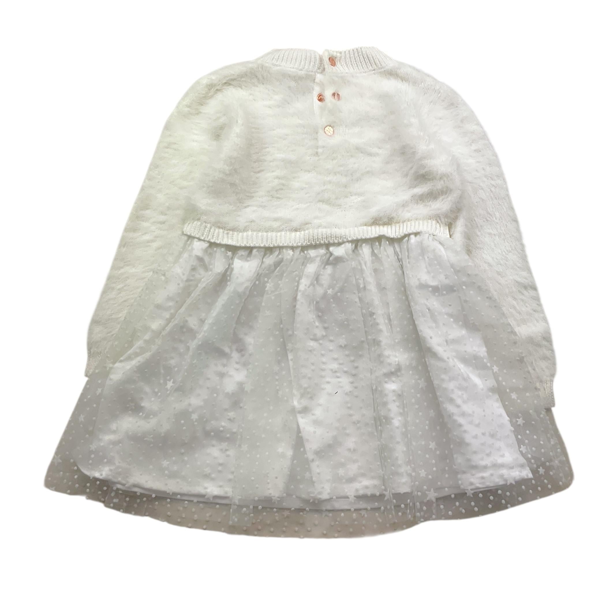 CARRE'MENT BEAU abito tinta unita con tulle  Bianco per Bambina Y30197 BIANCO CARRE'MENT BEAU 