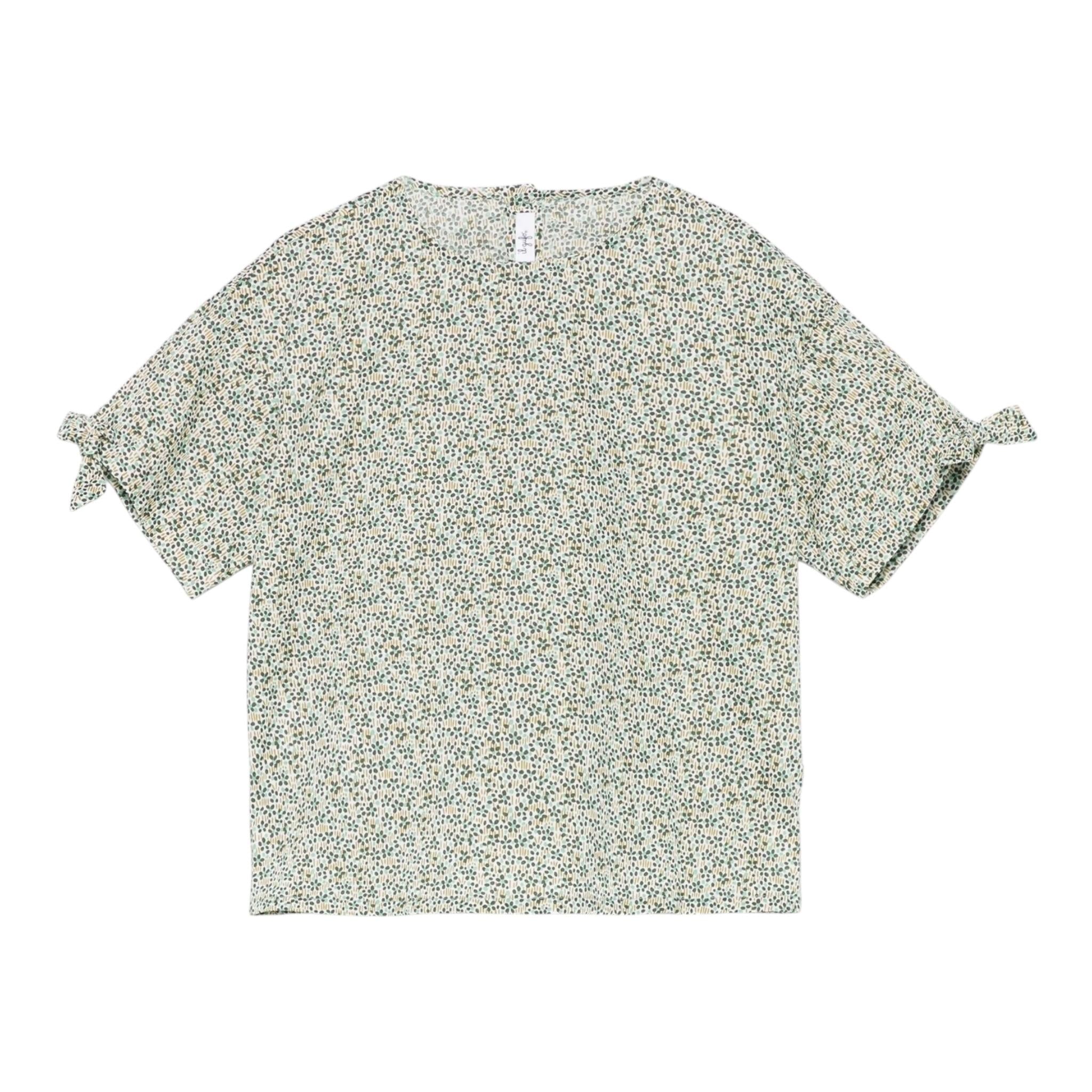 Il Gufo Camicia Mezza Manica Microfantasia per Bambina P25CC106C4139 BIANCO/VERDE IL GUFO 